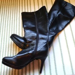 Faux leather boots